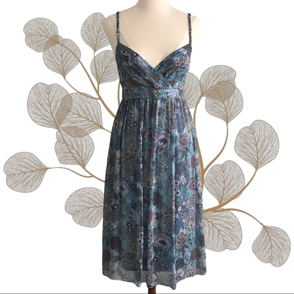 Saba Dresses & Skirts - SABA Floral 100% Silk Strappy Midi Dress